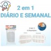 Porta comprimidos cor branco diário e semanal  em plástico 3B
